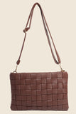 Fame Faux Leather Basket Weave  Crossbody Bag