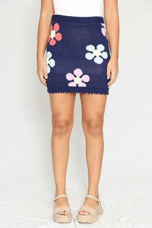 Flower sweater skirt- In-store Only