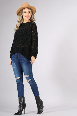 Black Loose fit knit sweater