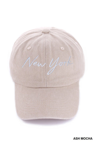 NEW YORK WASHED EMBROIDERED CITY CAPS HAT- IN- STORE ONLY