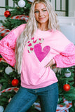 Valentine’s Day Sequin Heart Long Sleeve Sweatshirt•Online Only•2-10 day shipping•