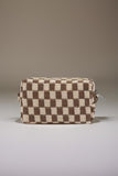 Zenana Checkered Pattern Knitted Cosmetic Pouch