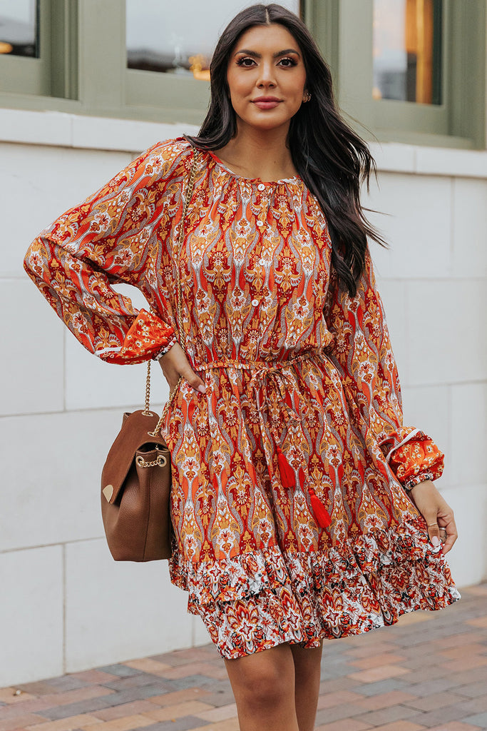 Tassel shop tie dress